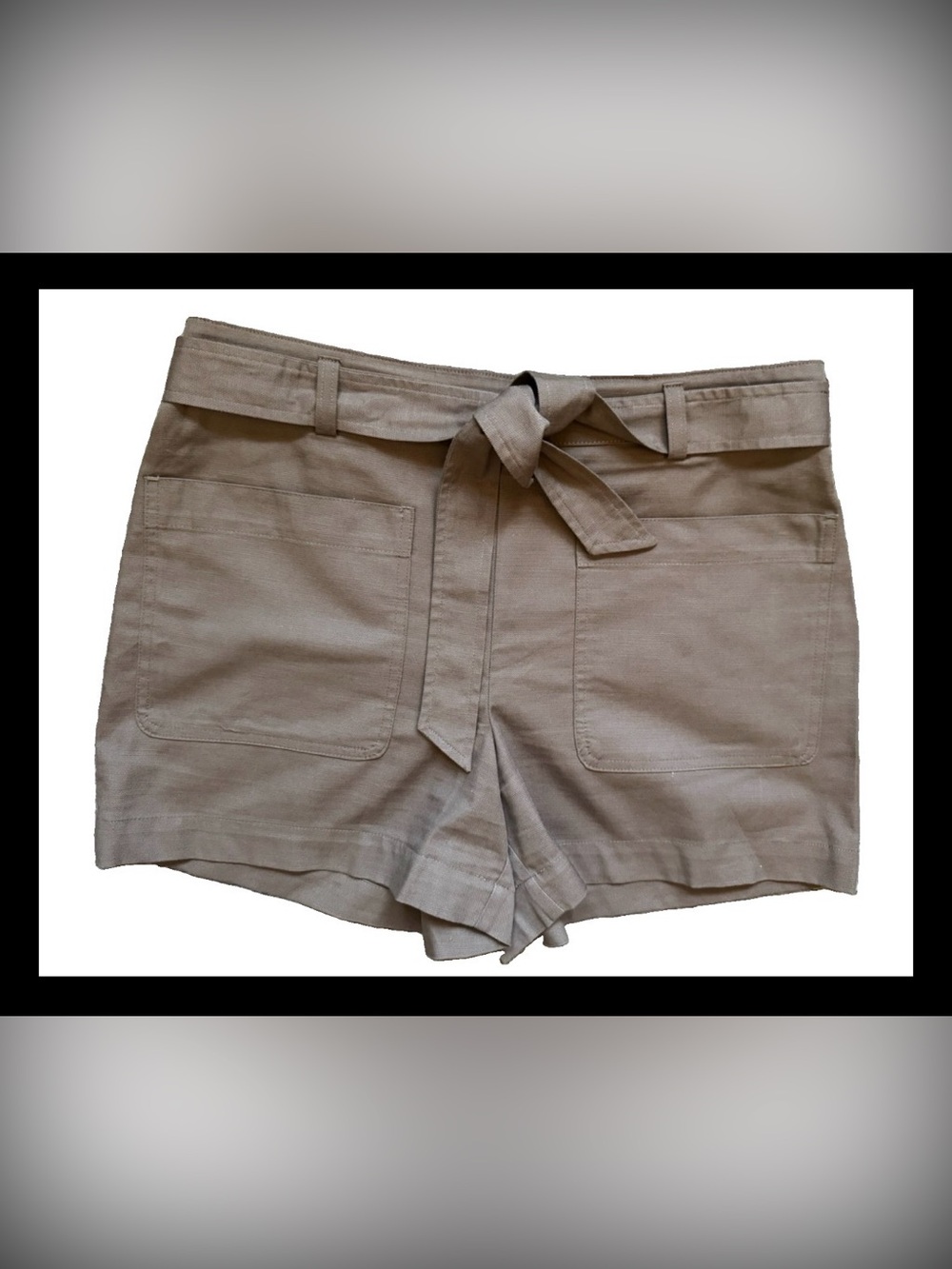 LOFT Outlet Women’s Medium Belted Utility Shorts Taupe Brown